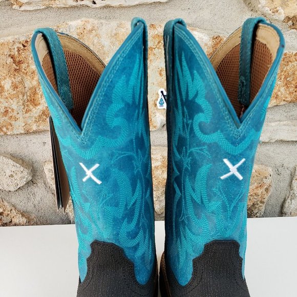 Twisted X Work Boots Alloy Toe Women Size 8.5 B Turquoise Aqua Charcoal WXBA001 - Picture 6 of 16